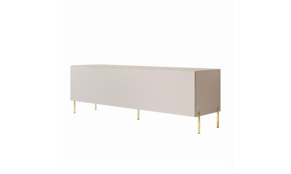TV-SCHRANK COLGANTE 150/40/50 cm gerade goldfarbene Füße mit LED-Beleuchtung Kaschmir - Kaschmir/Goldfarben, Holzwerkstoff (150/50/40cm) - Lookway