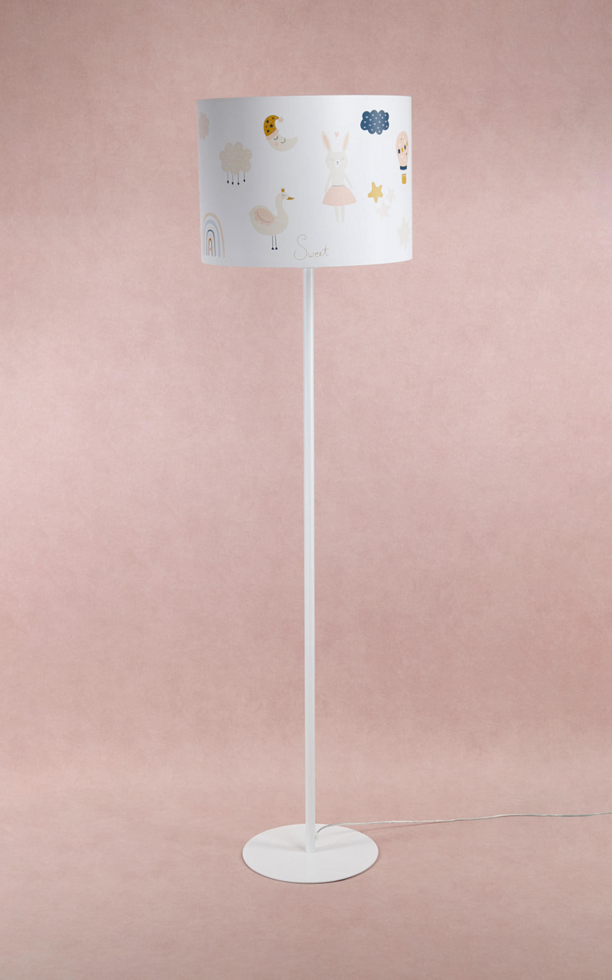 STEHLAMPE Bunt 40/30 cm - Multicolor/Weiß, Kunststoff (30/3.8/30cm) - ONZENO