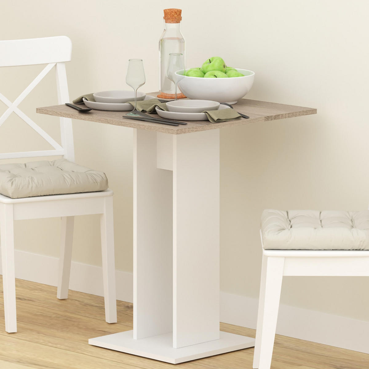 ESSTISCH Repose Sonoma 65 x 65 cm - Sonoma Eiche, Holzwerkstoff (65/65/78cm) - Vicco