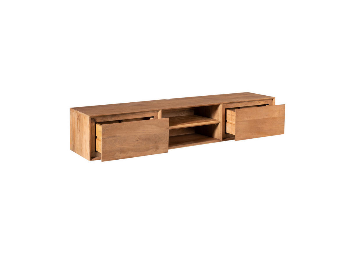 LOWBOARD Amoria Mangoholz 160 cm / 35 cm Natur - Naturfarben, Holz (160/30/35cm) - Villa Möbel
