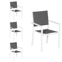 STÜHLE Weiß und Grau 4er-Set - Weiß, Kunststoff (56.5/90/57cm) - Happy Garden