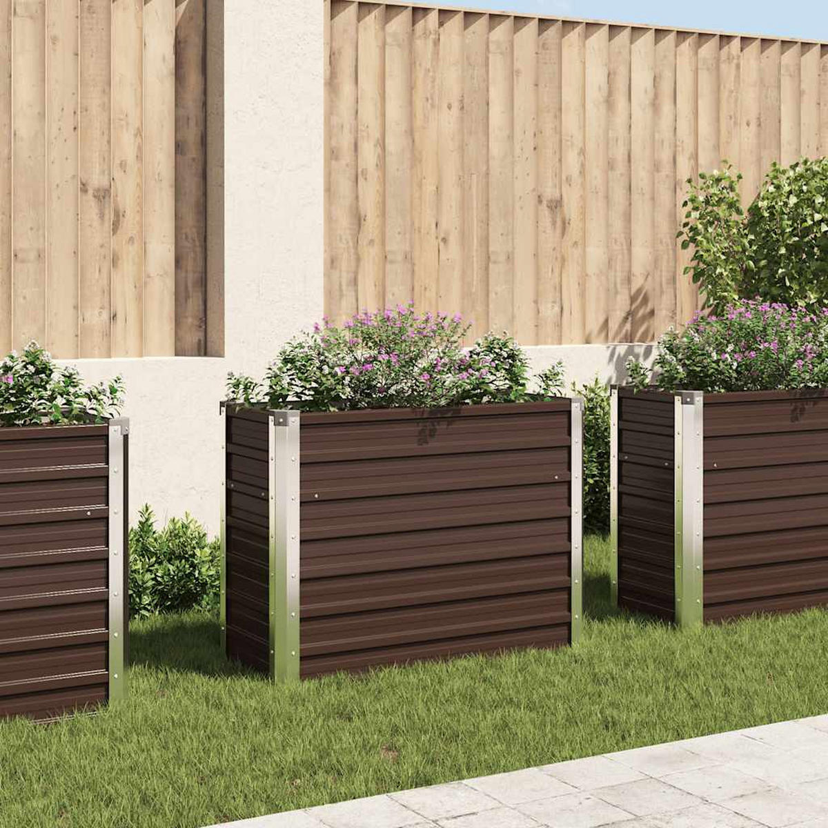GARTEN-HOCHBEET Braun 100/40/77 Cm Verzinkter Stahl - Braun, Metall (100/77/40cm) - vidaXL