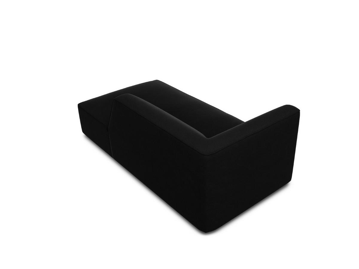 CHAISELONGUE rechts Ruby aus Samt schwarz - Schwarz, Textil (93/69/180cm) - Micadoni