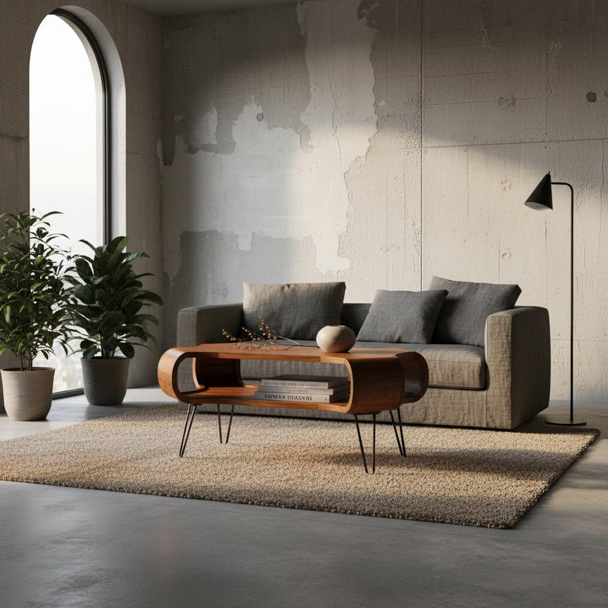 COUCHTISCH Rechteckig in Massivholz und Metall 100x60x47cm mit Stauraum und Haarnadelbeinen - Sheeshamfarben/Schwarz, Holz/Metall (60/100/47cm) - KADIMA DESIGN