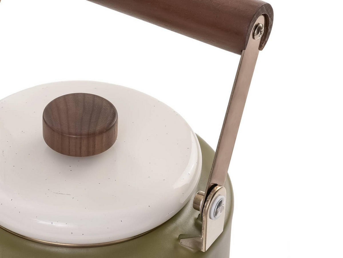 KAFFEEKANNE Emaille olive 2-Tone-creme 3,2L - Grün, Metall (3.2L) - BAREBONES