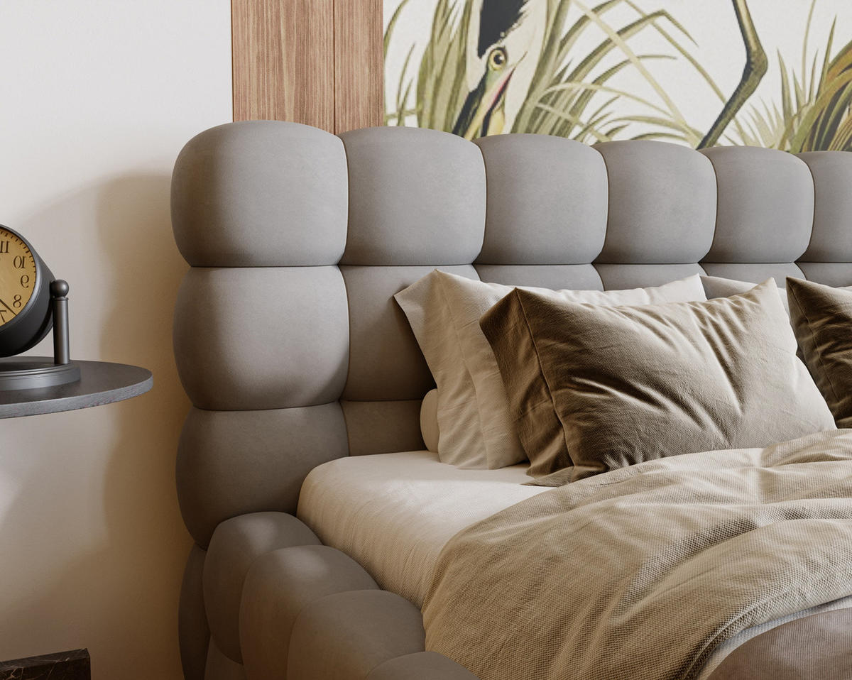 POLSTERBETT 140x200 cm Parlas Bis, Bettkasten, Lattenrost, Hellgrau - Hellgrau, Holz/Textil (140/200cm) - Emporius