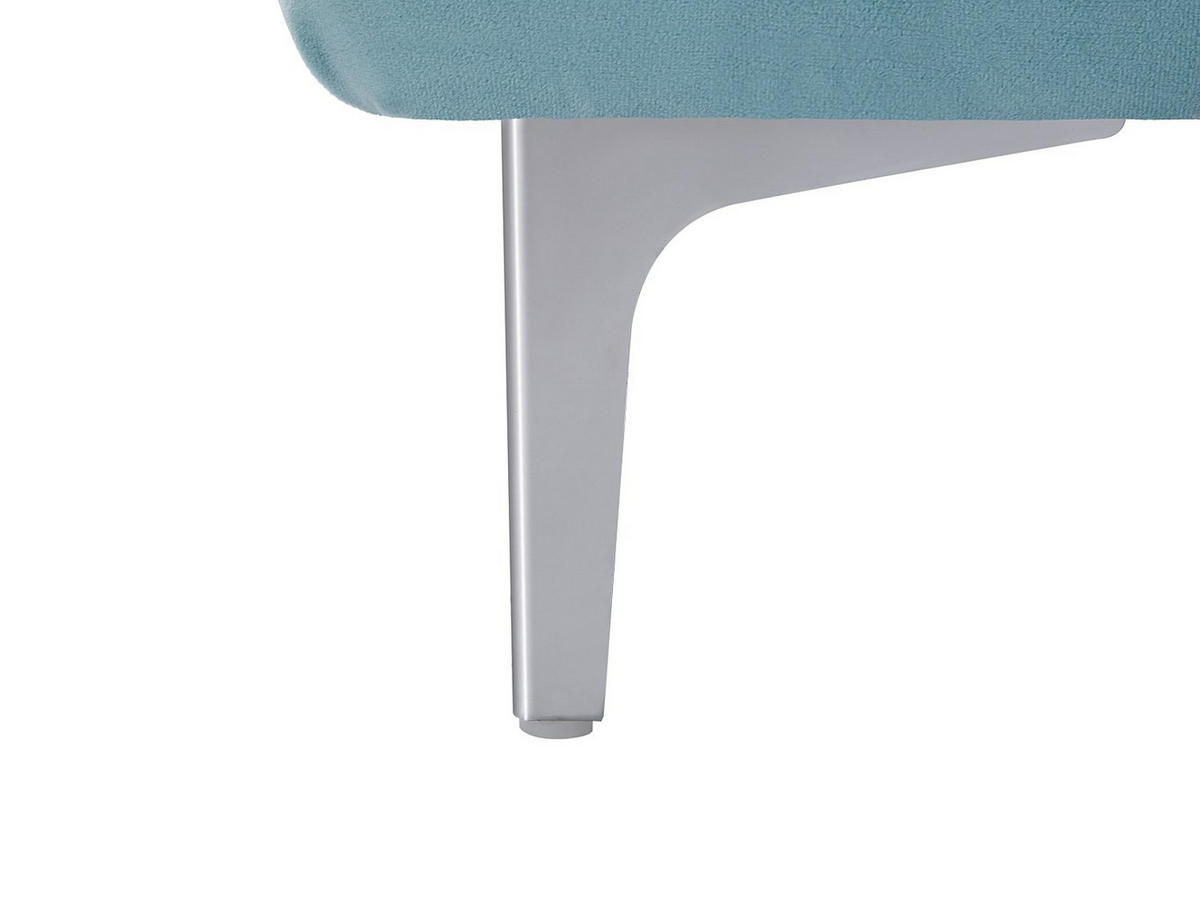 CHESTERFIELD-HOCKER - Samt - Pastellblau - EDWINA - Hellblau, Textil (62/44/103cm) - Vente-Unique