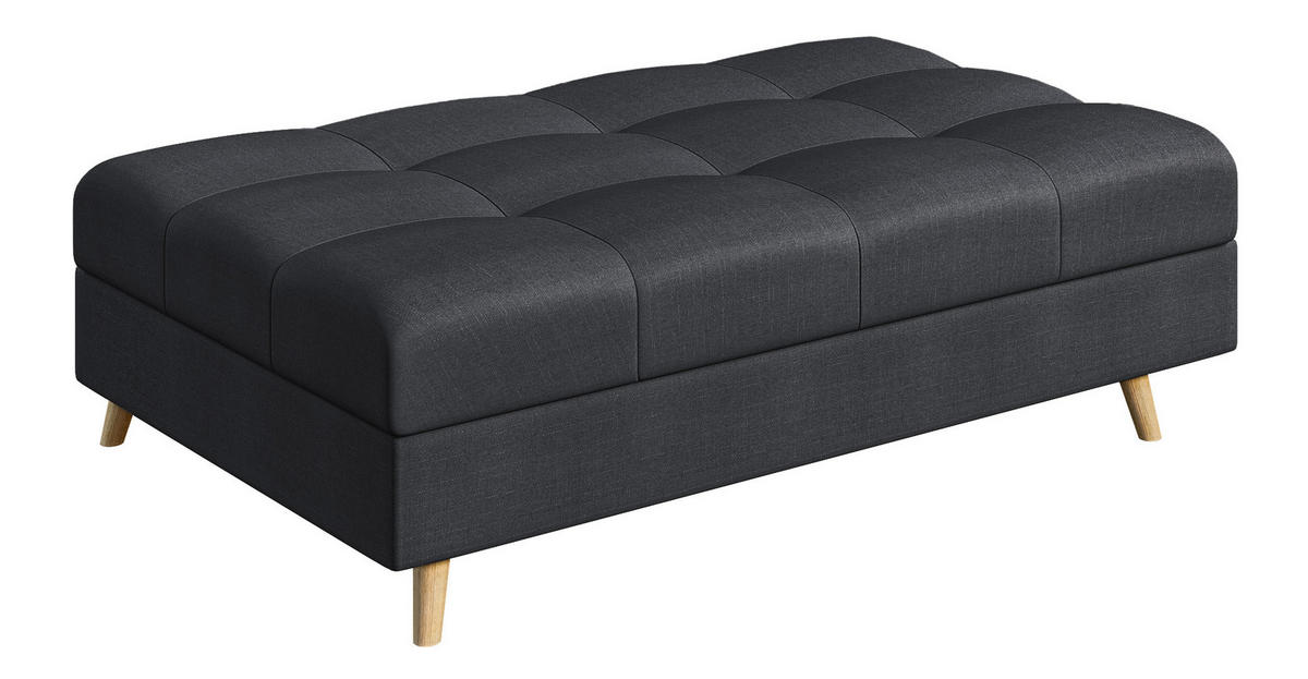 HOCKER Lorine Mikrofaser Anthrazit - Anthrazit, Textil (118/40/73cm) - S-Style Möbel