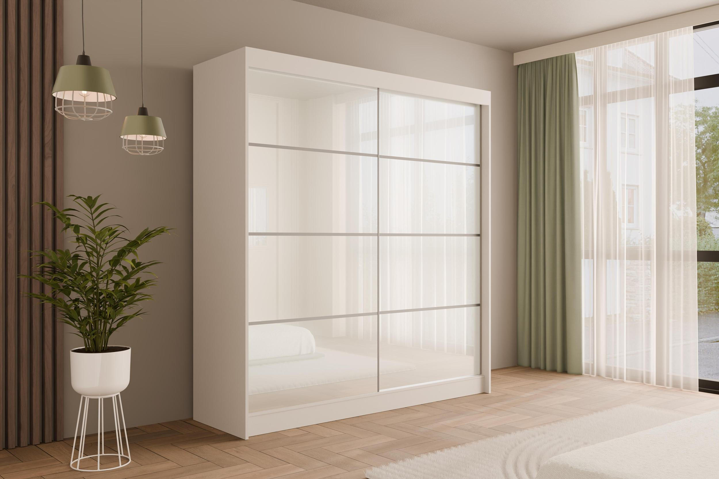 KLEIDERSCHRANK PEKA III - 200 cm - Weiß - Weiß, Holzwerkstoff (200/215/61cm) - ALTDECOR