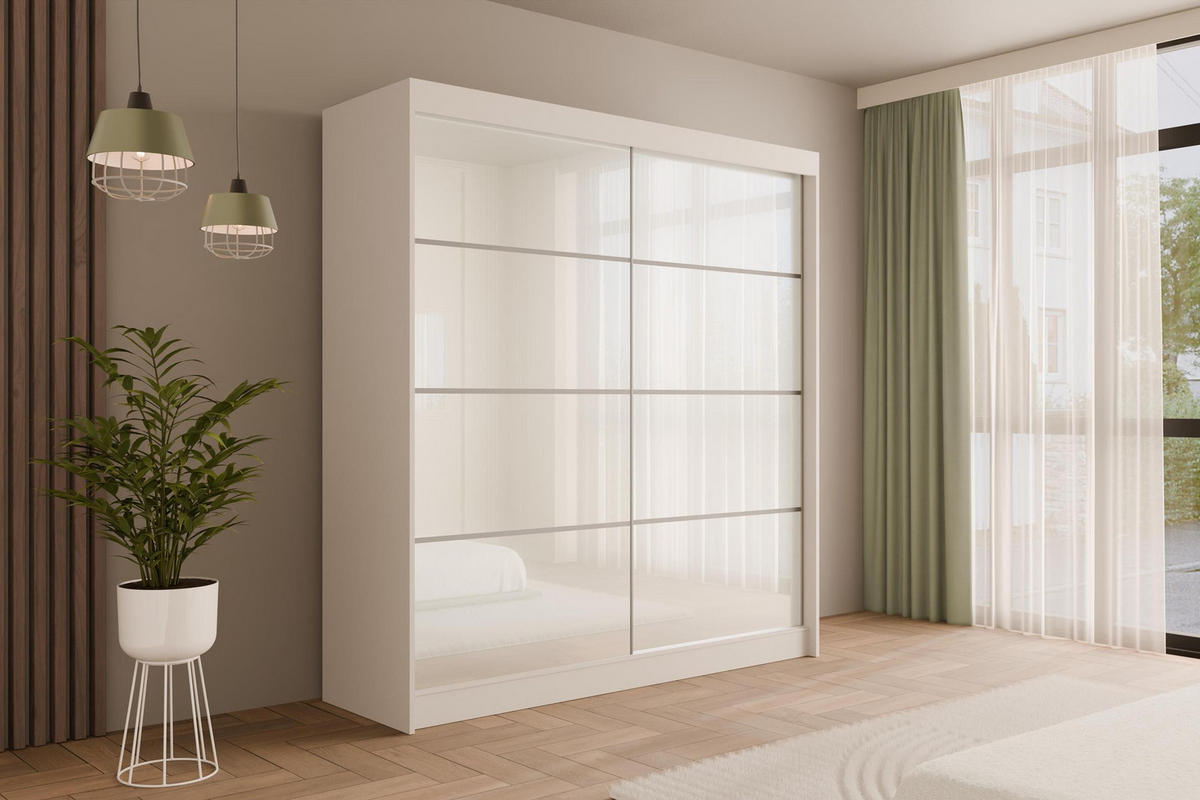 KLEIDERSCHRANK PEKA III - 200 cm - Weiß - Weiß, Holzwerkstoff (200/215/61cm) - ALTDECOR