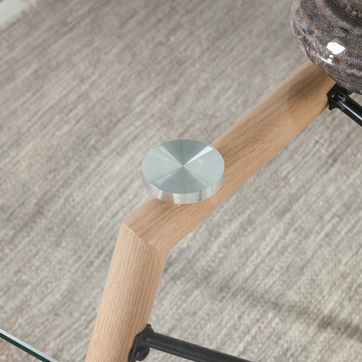 ESSTISCH - Glas / Metall - Eiche - Eichefarben, Glas/Metall (80/150/75cm) - home24