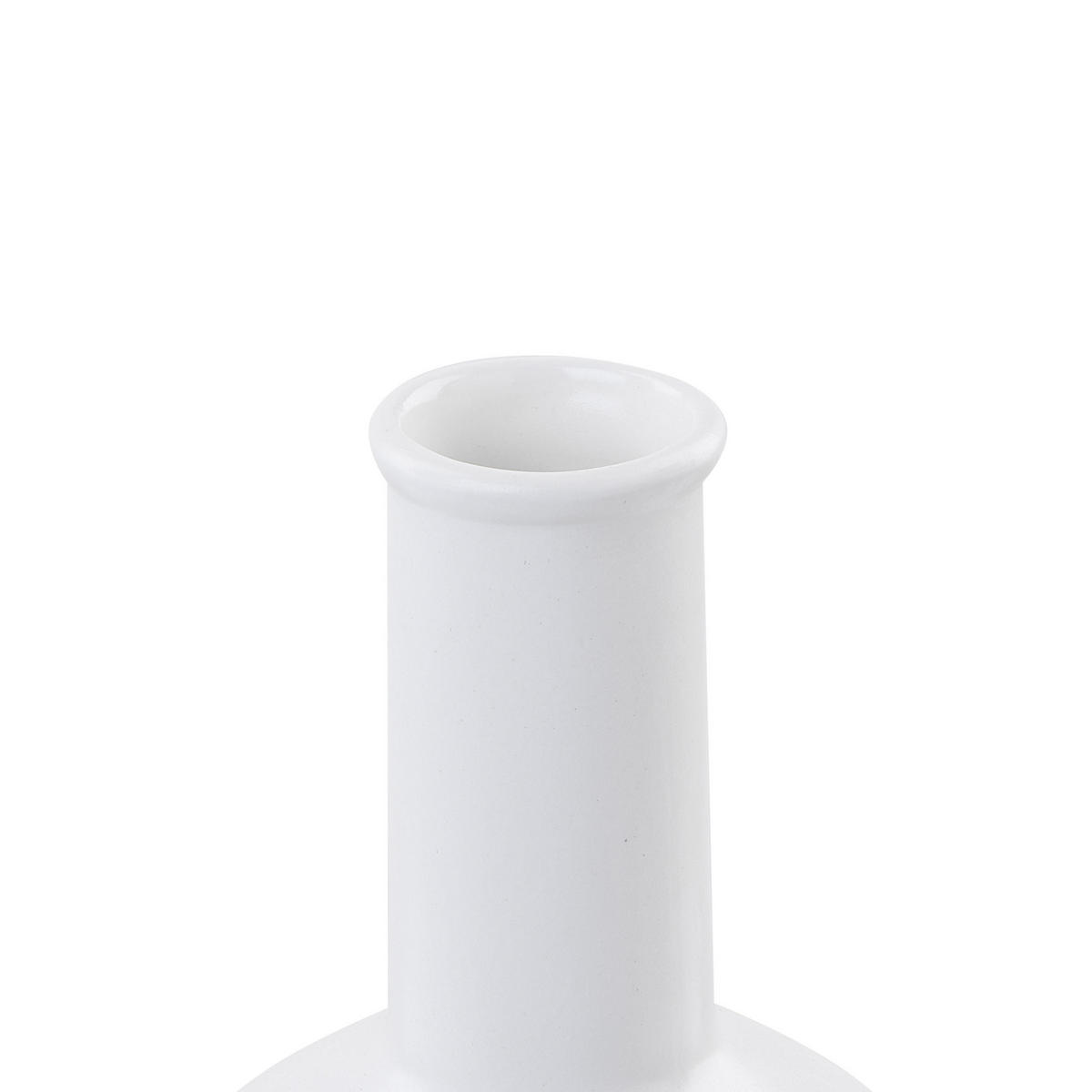 BLUMENVASE Porzellan weiß Thebes - Weiß, Keramik (22cm) - Beliani