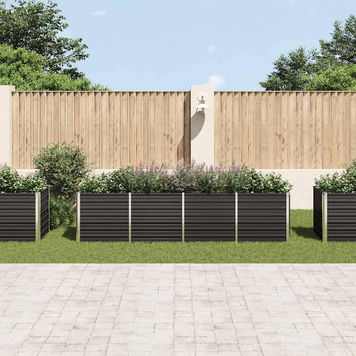 HOCHBEET für Garten OSKAR Anthrazit 320x80x77 cm Metall - Anthrazit, Metall (320/77/80cm) - DELUKE