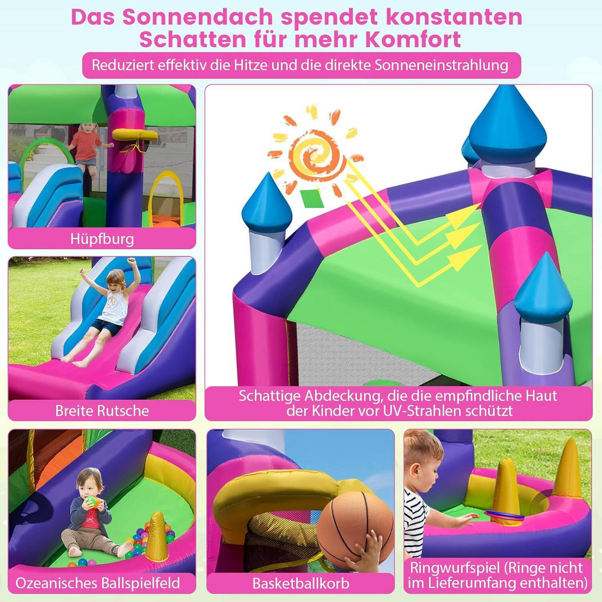HÜPFBURG 300cm Multicolor - Multicolor, Kunststoff (385/332/300cm) - COSTWAY