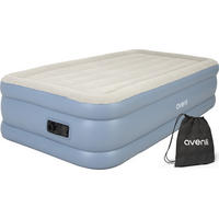 LUFTBETT Luftmatratze selbstaufblasend 191 x 99 x 46 cm mit integrierter Pumpe - Grau/Hellblau, Kunststoff (99/191cm) - Avenli