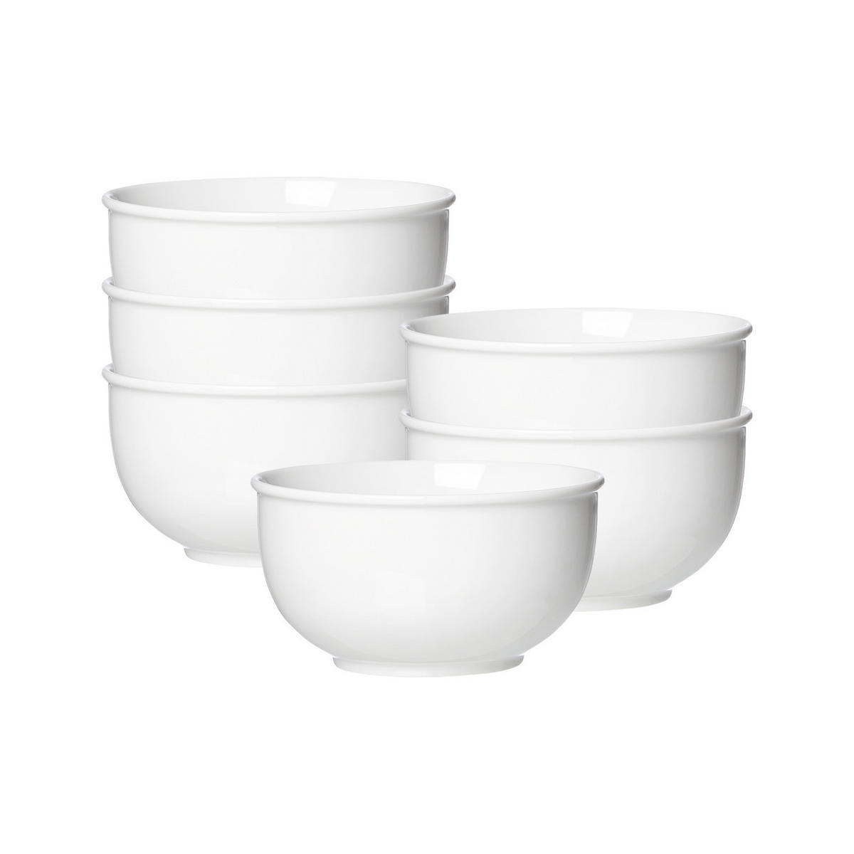 MÜSLISCHALEN Simple weiß ø 14 cm 6er Set - Weiß, Keramik (14cm) - Ritzenhoff Breker