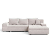 ECKSOFA Sonia Beige - Beige/Silberfarben, Holz/Textil (310/210cm) - Graingold