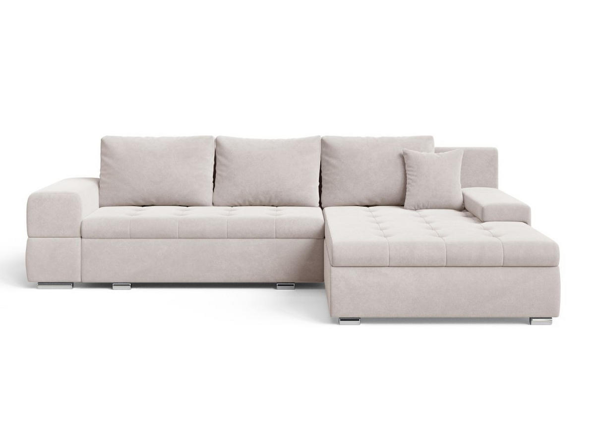 ECKSOFA Sonia Beige - Beige/Silberfarben, Holz/Textil (310/210cm) - Graingold