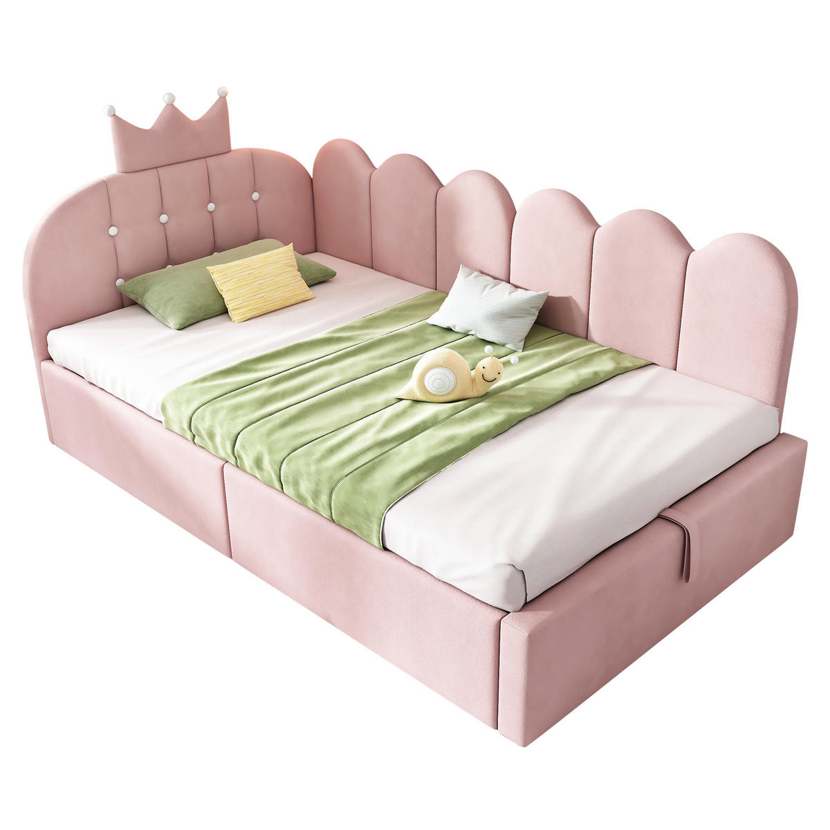 KINDERBETT 90/190 cm DE-00316, in Rosa, hydraulischem Stauraum - Rosa, Metall (90/190cm) - ComfortXL