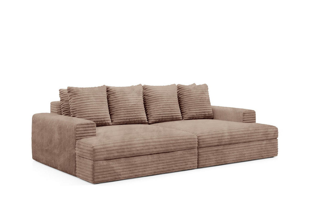 SCHLAFSOFA Premium Extra Komfort Beige - Beige/Schwarz, Holz/Holzwerkstoff (272/42/167cm) - Furnisell