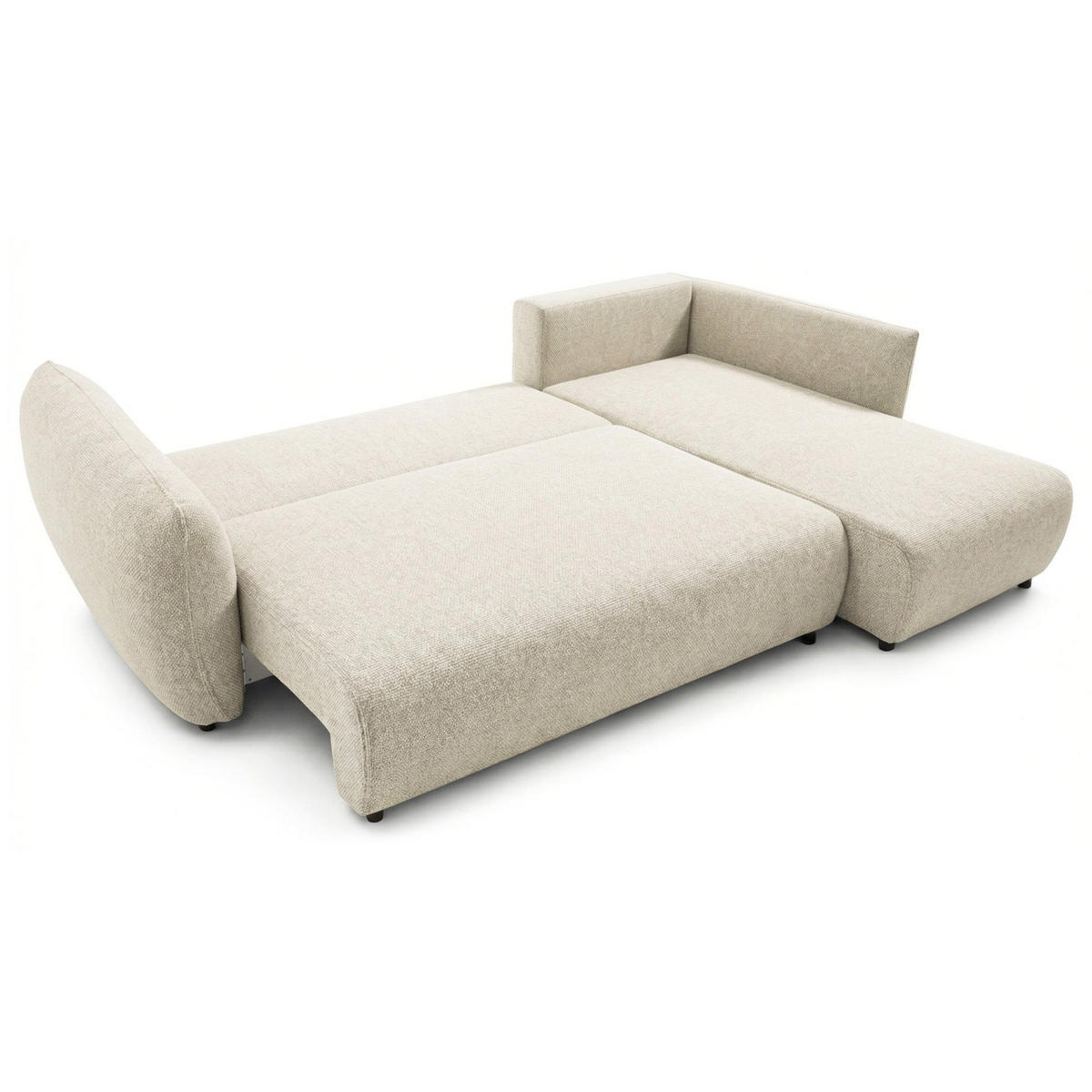 ROHOVÁ POHOVKA Zordo Světlobéžový Žinylka Pravá Se Dvoma Úložnými Prostory - černá/ecru, textil/plast (170/256cm) - Selsey