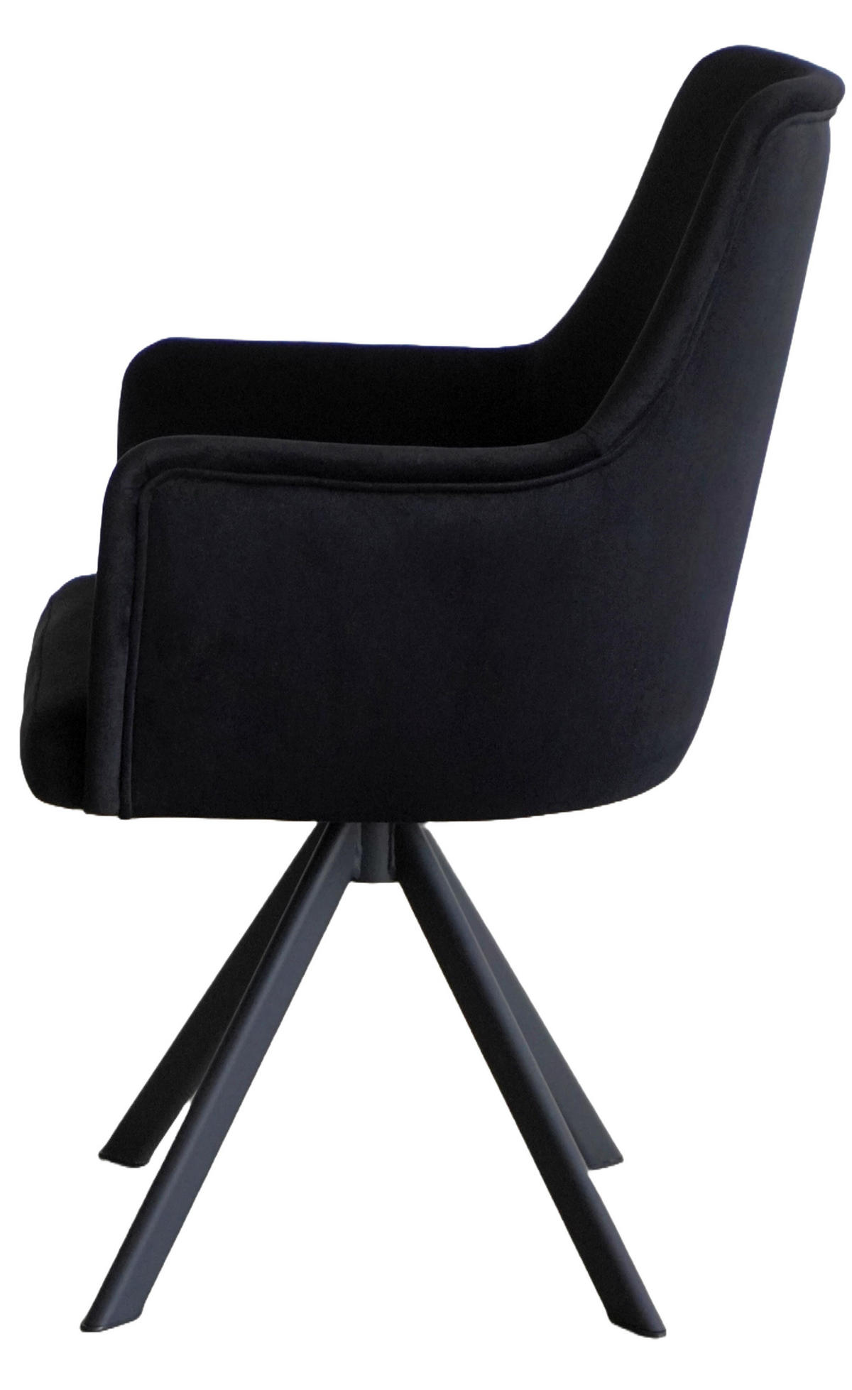 ARMLEHNENSTUHL Sello schwarz mit S-Fuß drehbar - Schwarz, Textil/Metall (55/90/58cm) - INKA furniture