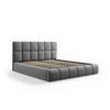 BETT mit Bettkasten und Kopfteil Bellis aus Samt grau 180x200cm - Grau, Textil (180/200cm) - Micadoni