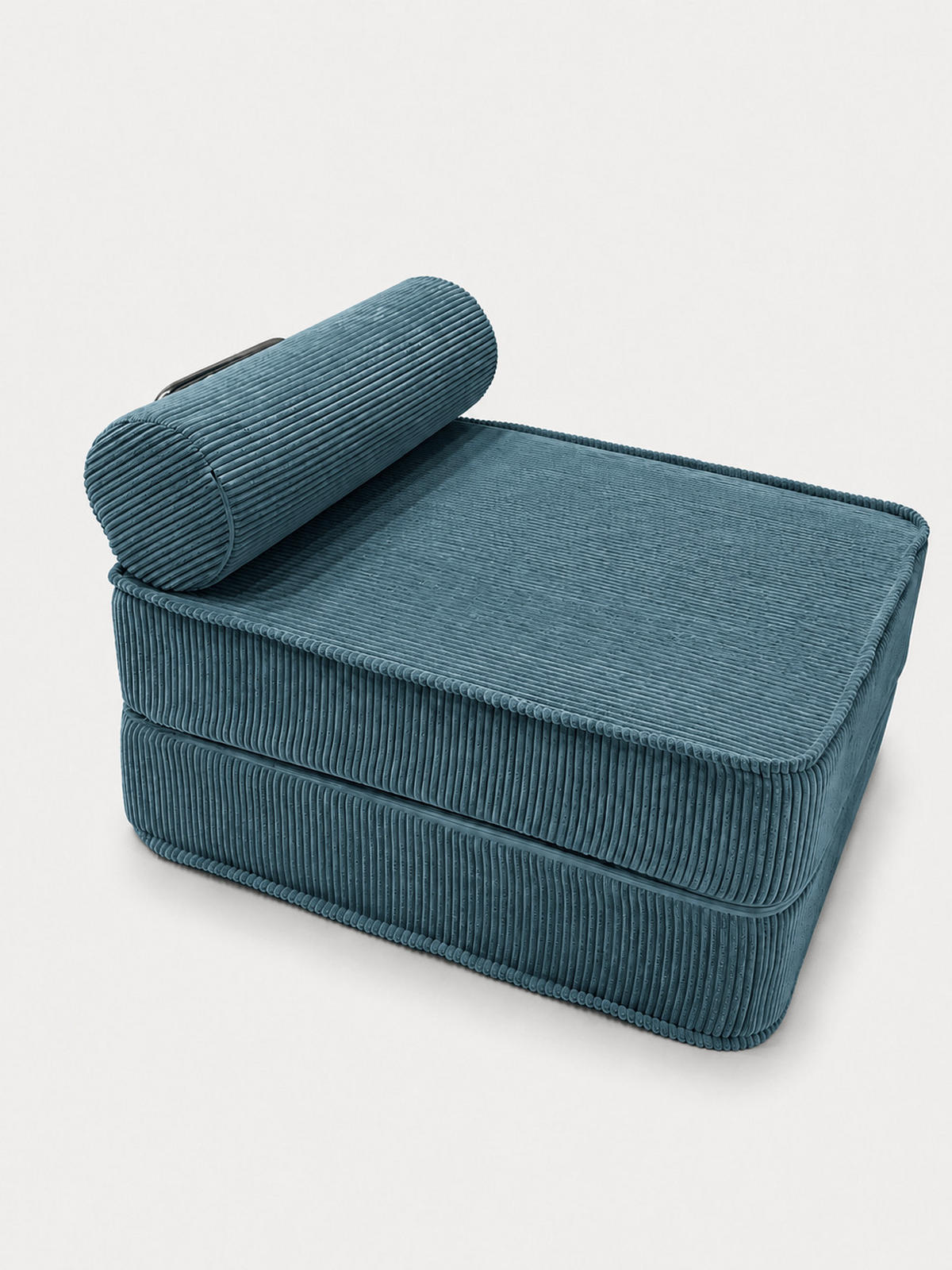 SCHLAFSESSEL ausklappbar, modularer Bodensessel mit Rückenrolle in Türkis - Türkis, Textil (80/62/95cm) - SURB