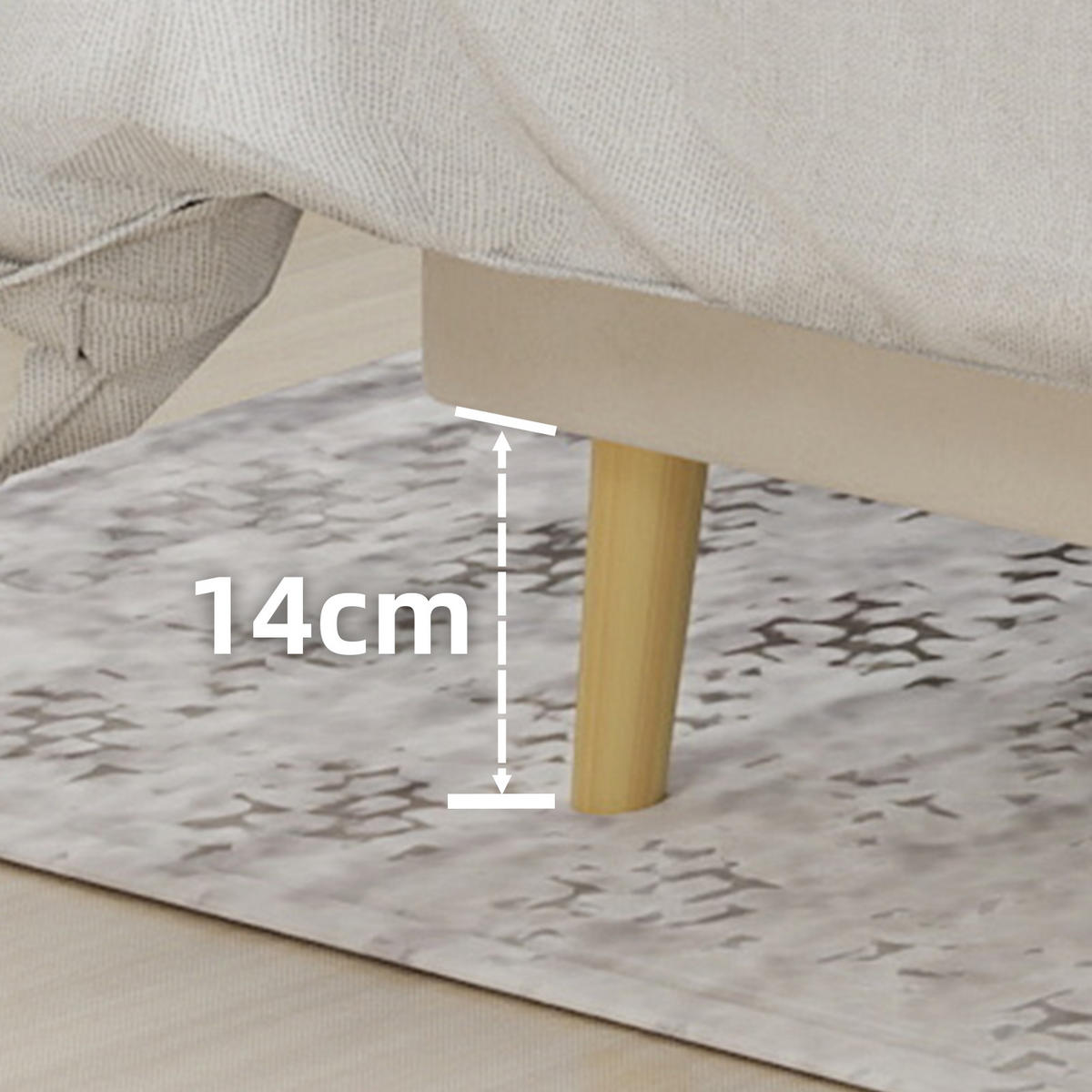 POLSTERBETT 160/200 cm in Beige Stoff mit Kopfteil - Beige, Holzwerkstoff/Textil (160/200cm) - WISHDOR