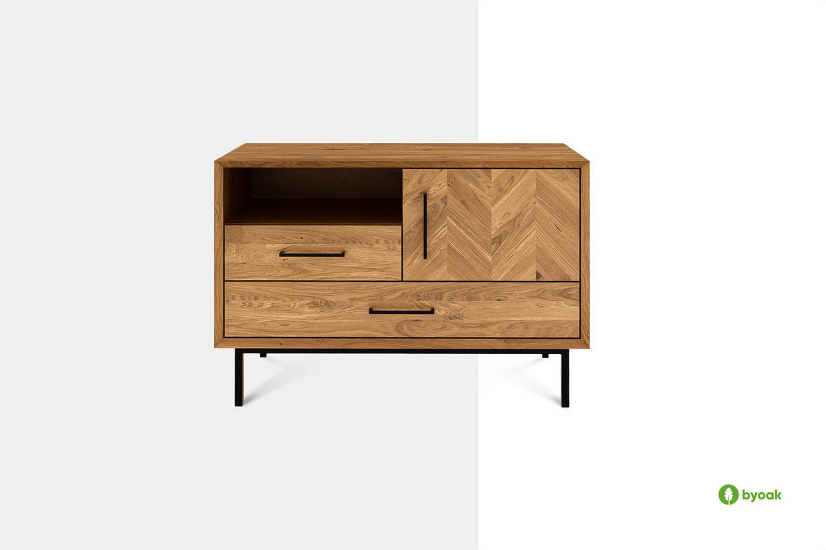 KOMMODE LEON Kernbuche - Kernbuche, Holz (97/65/45cm) - byoak