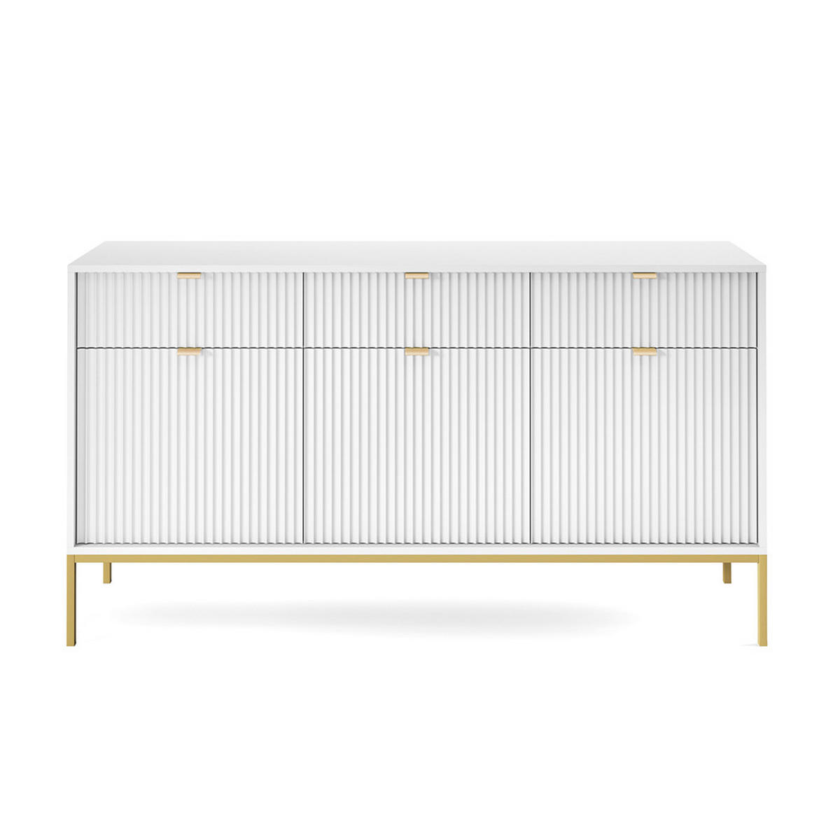 SIDEBOARD Newcastle-160 - Weiß, Holzwerkstoff (154/83/39cm) - Lomado
