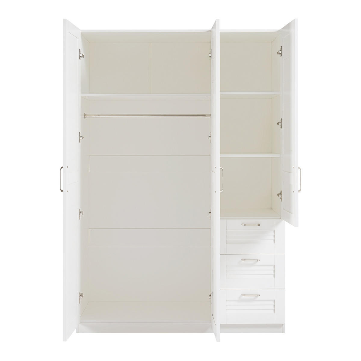 KLEIDERSCHRANK Finning - Weiß, Holzwerkstoff (120/176/52cm) - [en.casa]