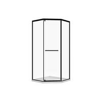 DUSCHWAND - 90 cm x 90 cm - Glas, Metall - Schwarz - CRISTELIO - Schwarz, Glas/Metall (90/195cm) - Vente-Unique