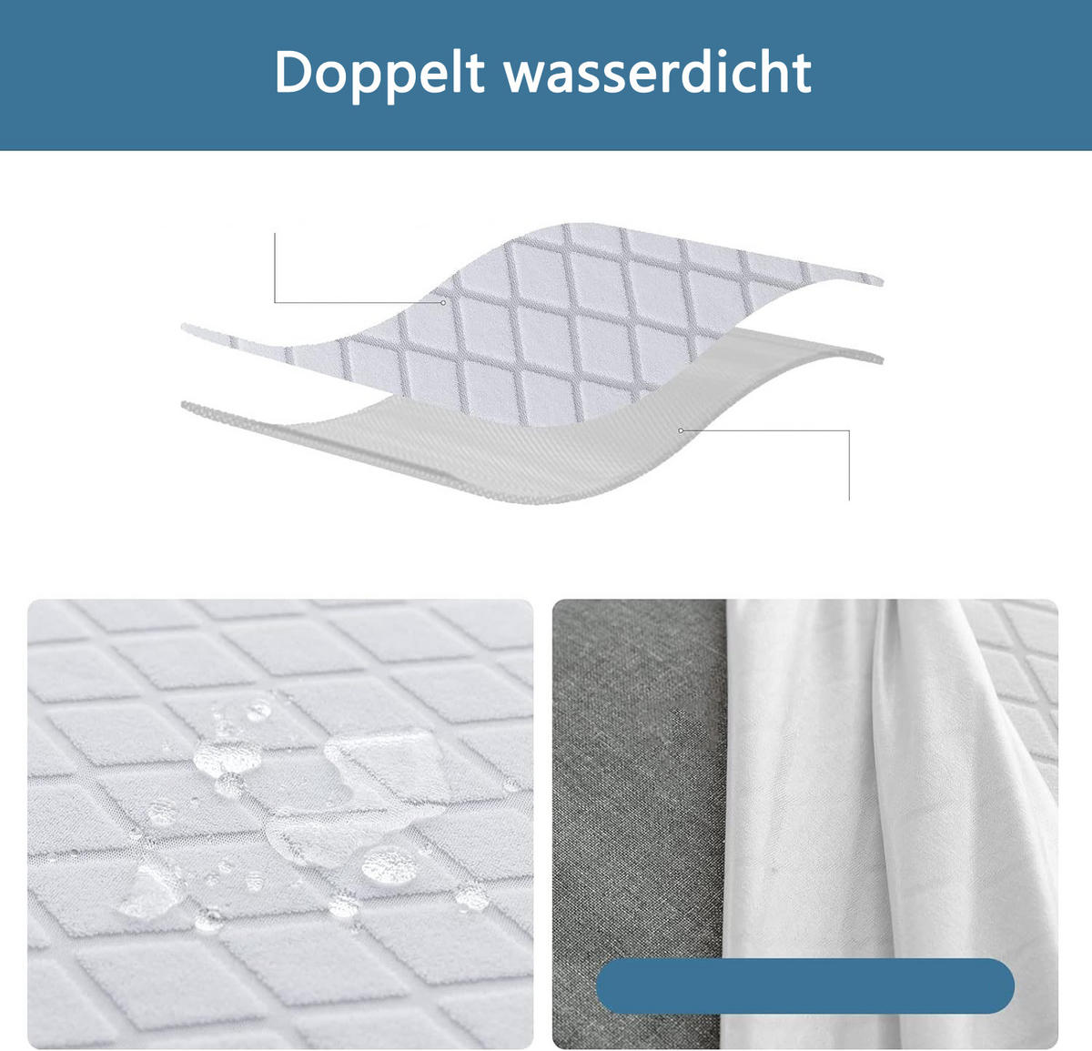 STUHLHUSSE Premium Wasserdicht Stretch Stuhlbezug Weiß 2 Stück - Weiß, Textil (45/45cm) - Kaket