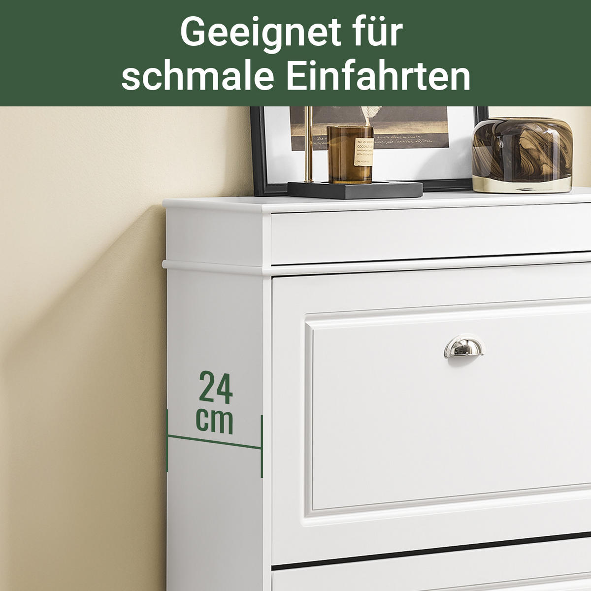 SCHUHSCHRANK Weiß - Weiß, Holzwerkstoff (75/96/24cm) - SoBuy