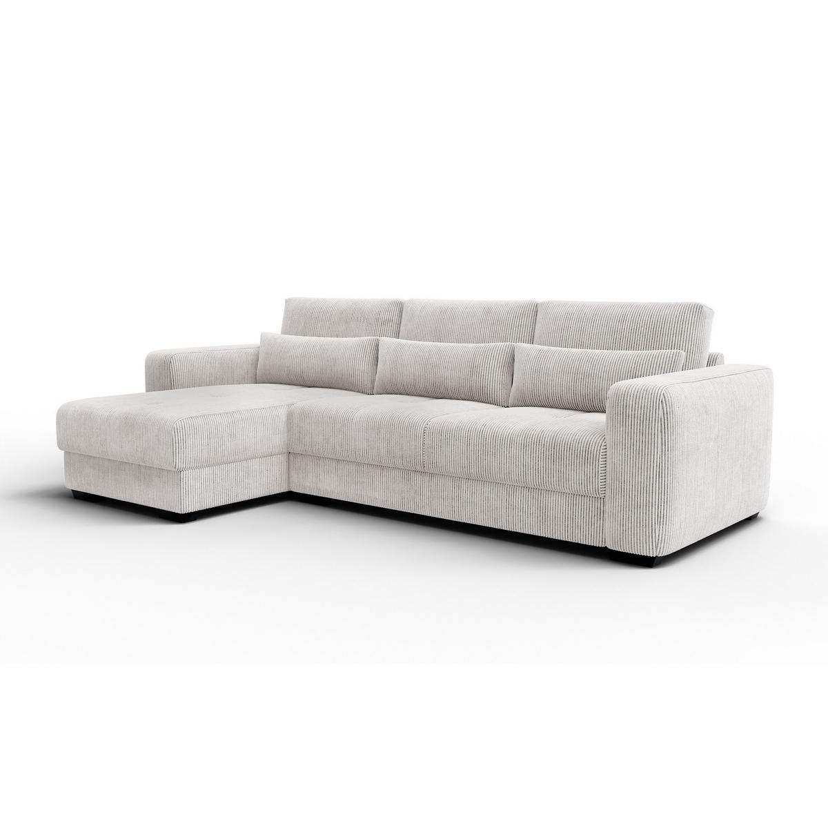 ECKSOFA OLI 4-Sitzer links, perlweiß - Weiß, Holz/Textil (295/172cm) - Courtois Laville