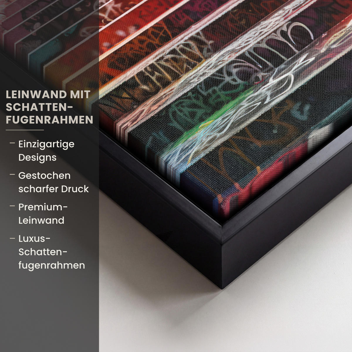 LEINWAND Bilder mit Rahmen - Treppe - Graffiti - Farben - Kunst - 20x30 - Multicolor, Textil (20/30cm) - MuchoWow