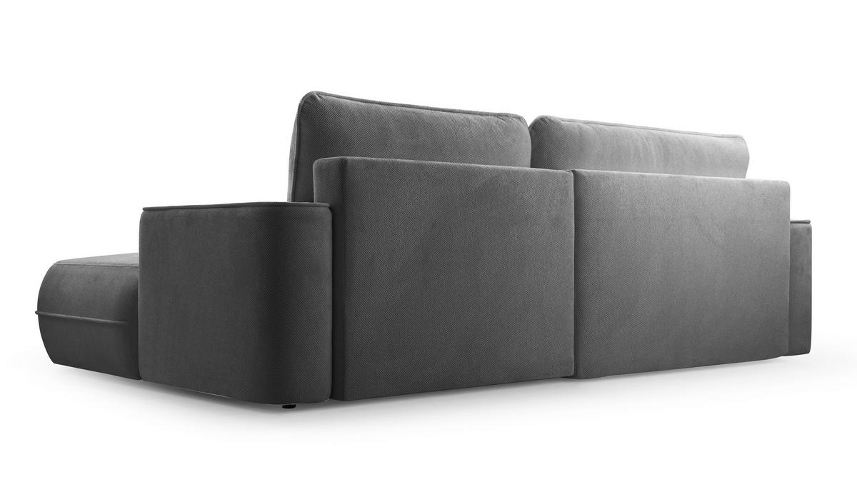 ECKCOUCH L Form Peoni Hellgrau 267/168/87 cm mit Schlaffunktion R - Hellgrau/Schwarz, Kunststoff/Textil (267/168cm) - AX Living