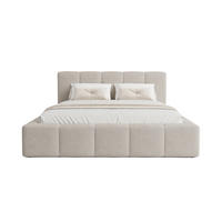 POLSTERBETT Palermo 180x200 cm mit Stauraum und elegantem Kopfteil - Holzrahmen, Velo Beige - Beige, Holz/Textil (180/200cm) - Chilly