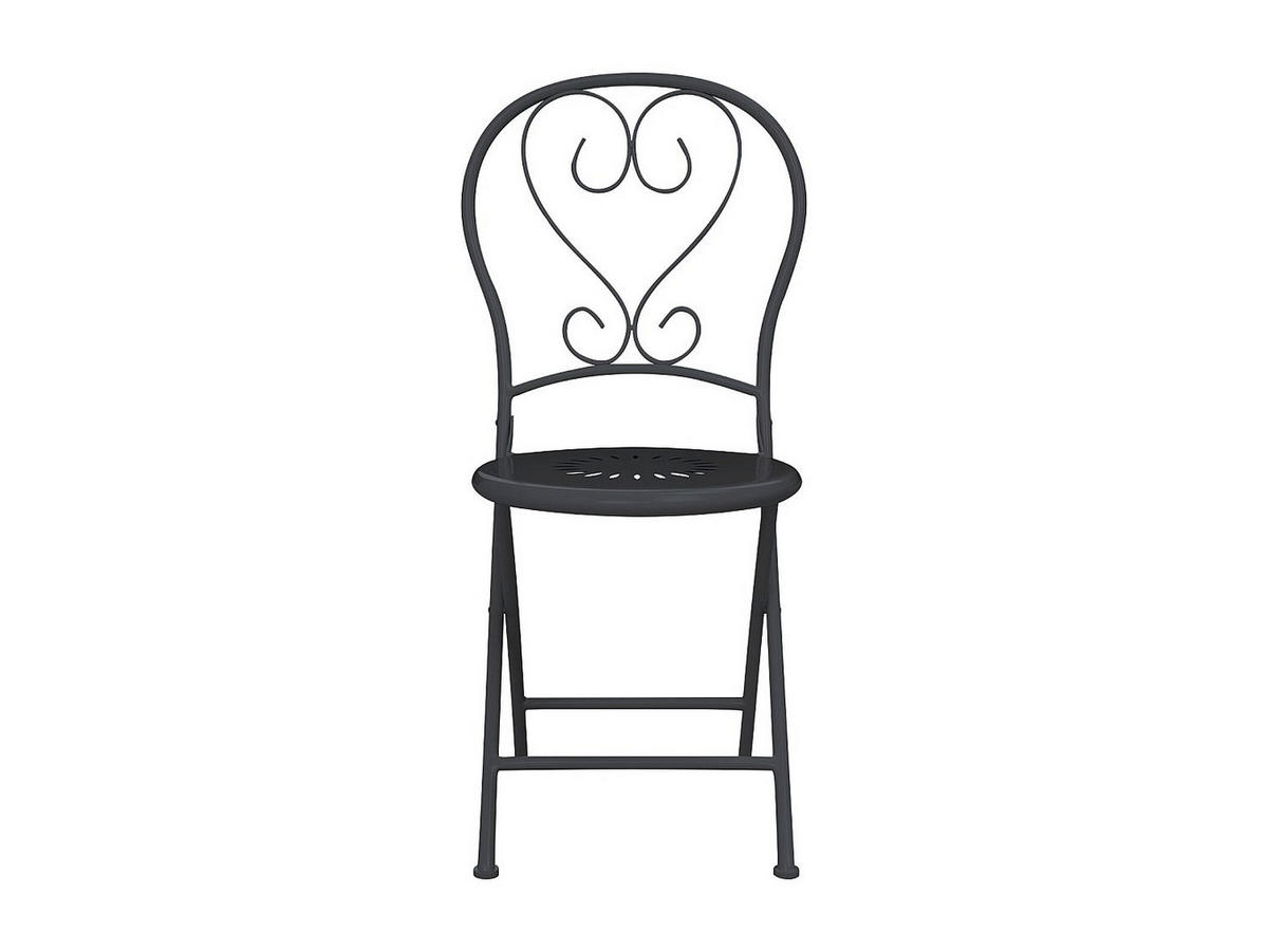 GARTENSTUHL - 41cm x 45cm - Stahl - anthrazitgrau - GUERMANTES - Anthrazit, Metall (41/90/45cm) - Vente-Unique