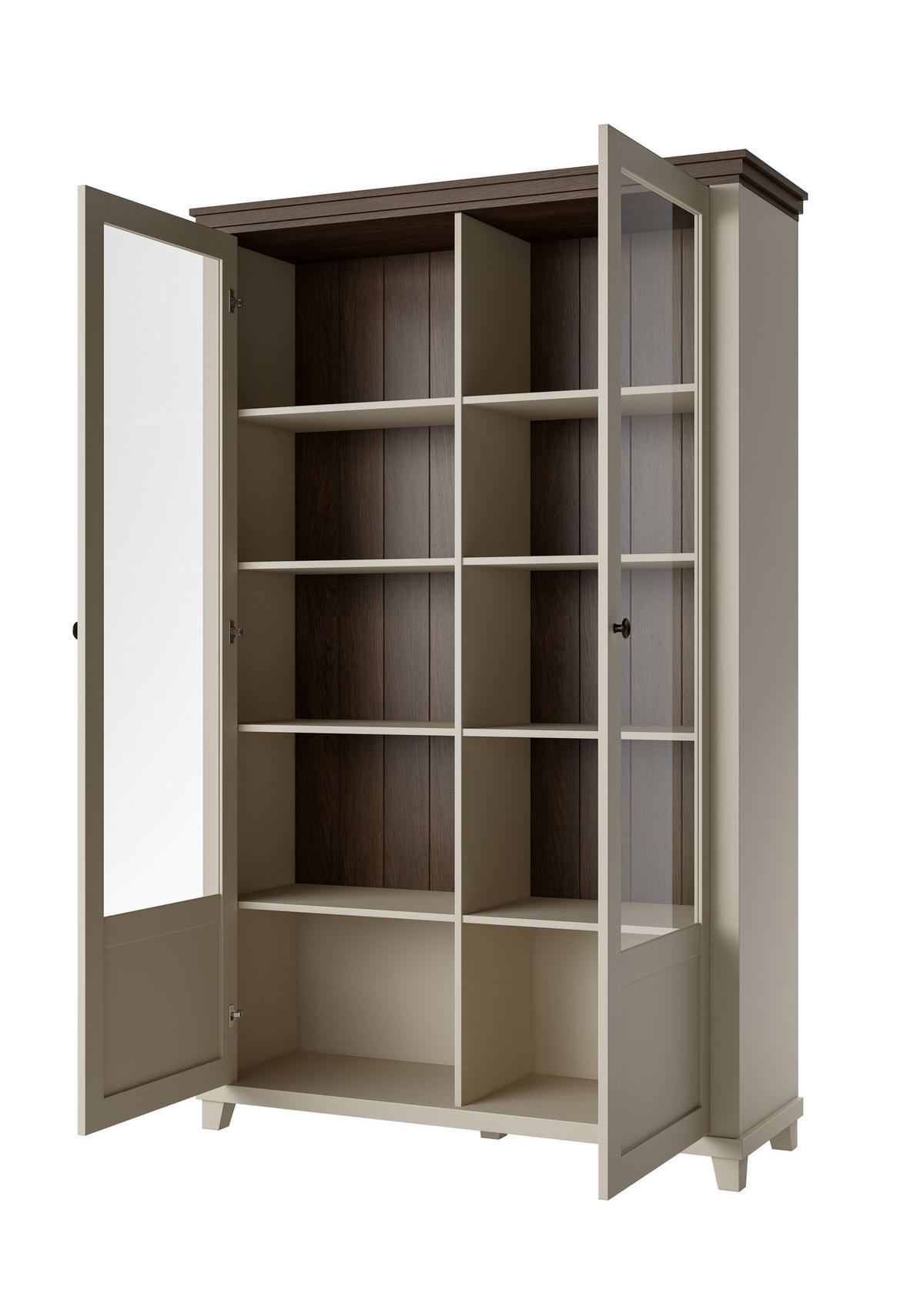 VITRÍNA EVANDRO 126/200/42 cm Béžová - béžová, kompozitní dřevo (126/200/42cm) - MASSENO