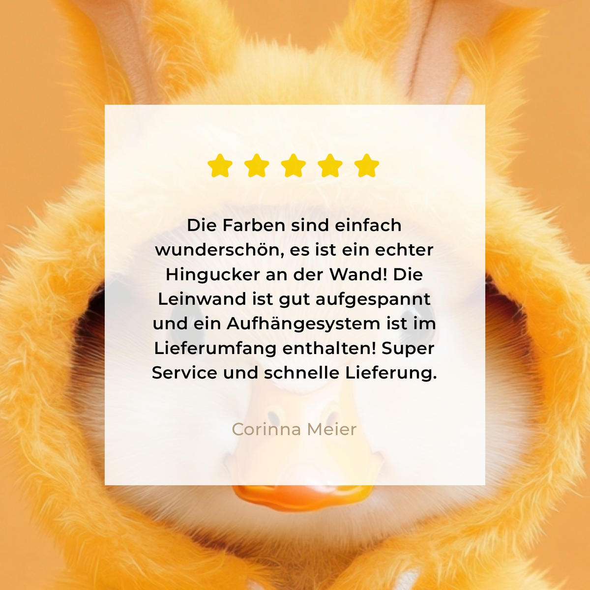 LEINWANDBILD Osterhase - Kostüm - Ente Groß 140x90 cm - Gelb, Textil (140/90cm) - MuchoWow