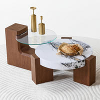 COUCHTISCH-SET 2er-Set Nussbaum - Naturfarben, Holzwerkstoff (61/61/44cm)