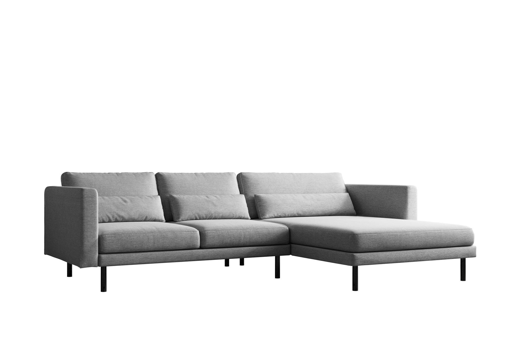 ECKSOFA Agada In Verita - Hellgrau, Holzwerkstoff/Textil (281/174cm) - Fun Möbel