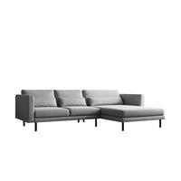 ECKSOFA Agada In Verita - Hellgrau, Holzwerkstoff/Textil (281/174cm) - Fun Möbel
