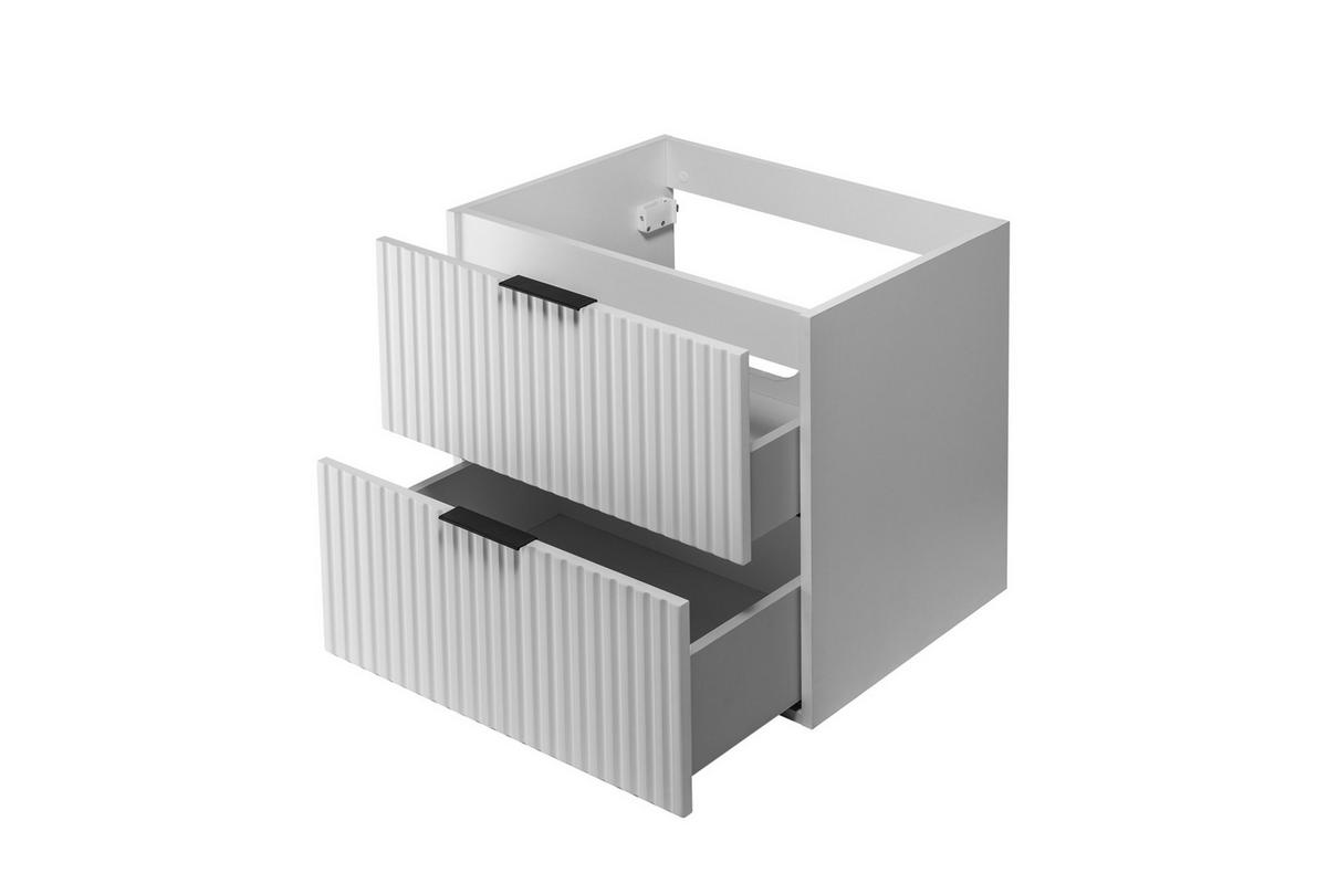 WASCHBECKUNTERSCHRANK mit Regal Weiß matt/Eiche 140/57/46 cm - Eichefarben/Weiß, Holzwerkstoff (140/57/46cm) - Rodan