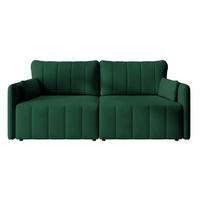 SCHLAFSOFA Pierra Dunkelgrün hydrophober Samt - Dunkelgrün/Schwarz, Kunststoff/Textil (215/100/112cm) - Selsey