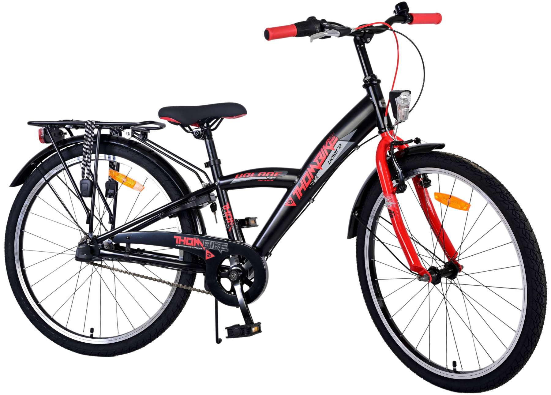 KINDERFAHRRAD Thornbike - Jungen - 24 Zoll - Rücktritt + Handbremse - 3 Gänge - Rot - Rot, Metall (61cm) - TPFSports