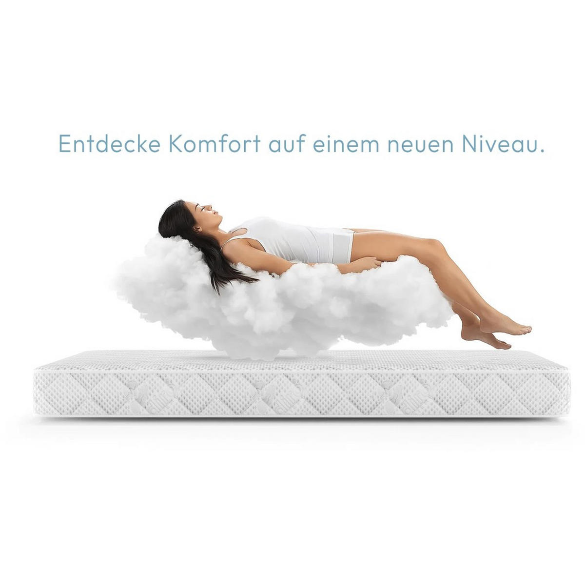 FEDERNKERNMATRATZE Mediro Form 20 cm,7-Zone, mit Hoch-Elastischer-Schaum, H2, 180x200 - Weiß, Kunststoff (180/200cm) - Beautysofa