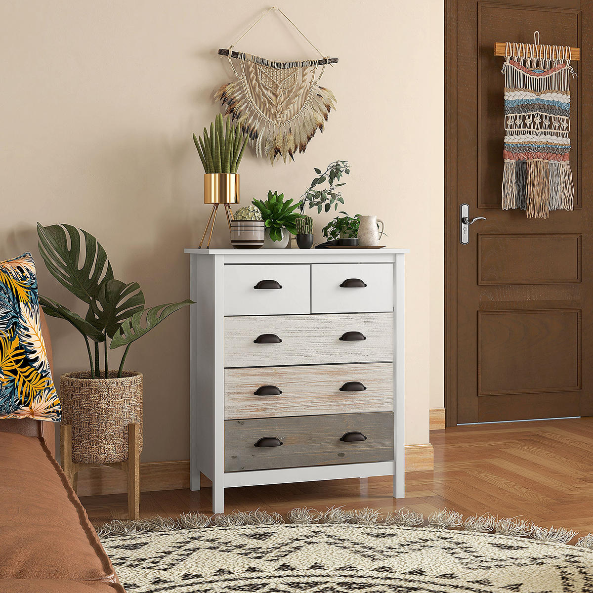 AUFBEWAHRUNGSSCHRANK, MDF, Weiß, 70 x 38 x 85 cm - Weiß, Metall (38/85/70cm) - HOMCOM